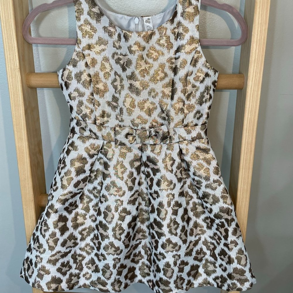 Gold Animal Print Formal Dress